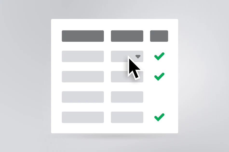 Checkboxen und einzelne Auswahlfelder in Tabellen