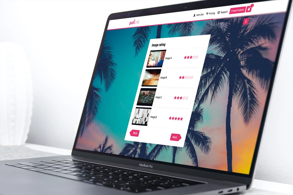 In Umfragen Optionen und Bilder bewerten lassen