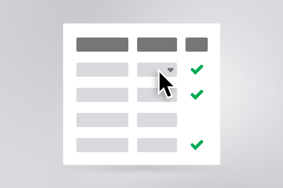 Checkboxes and single select fields in tables