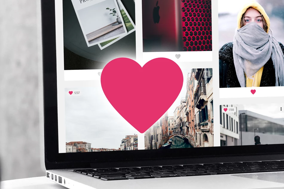 Simple up and down vote with hearts and thumbs